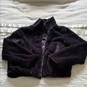 Tahari Dark Gray/navy faux fur Jacket